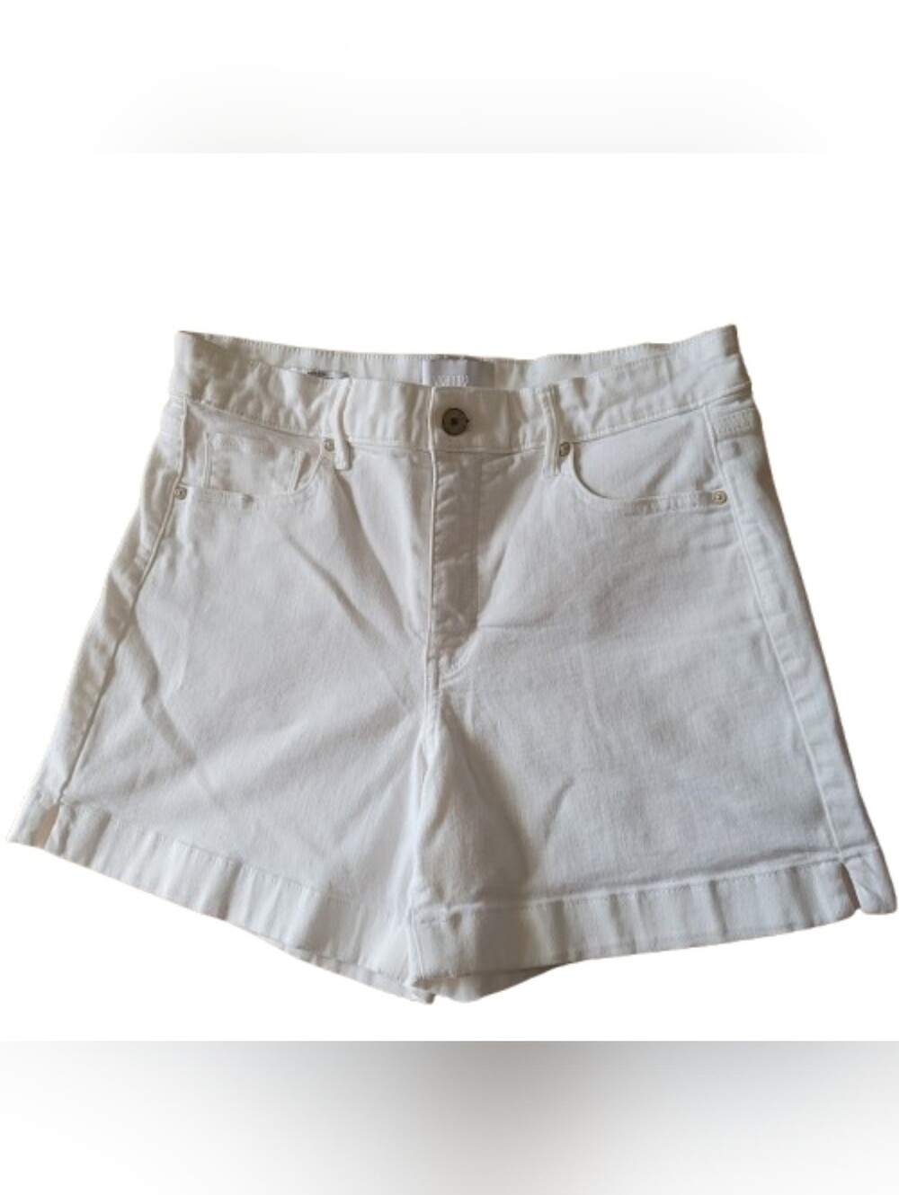 White House Black Market High-rise 5" White Women's Denim Shorts Size 10-12